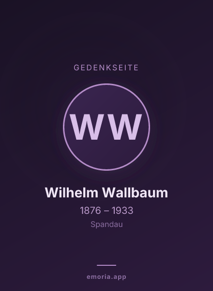Gedenkportrait von Wilhelm Wallbaum