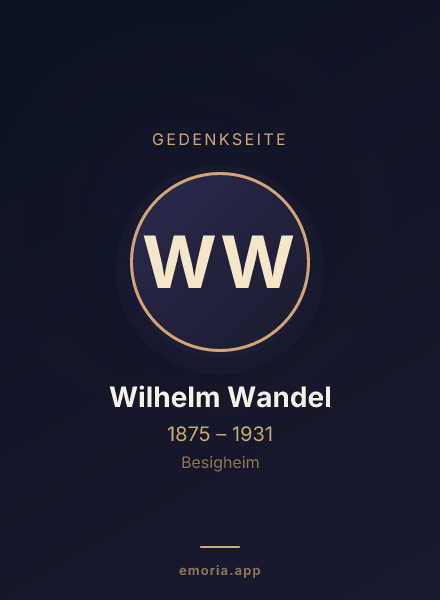 Gedenkportrait von Wilhelm Wandel