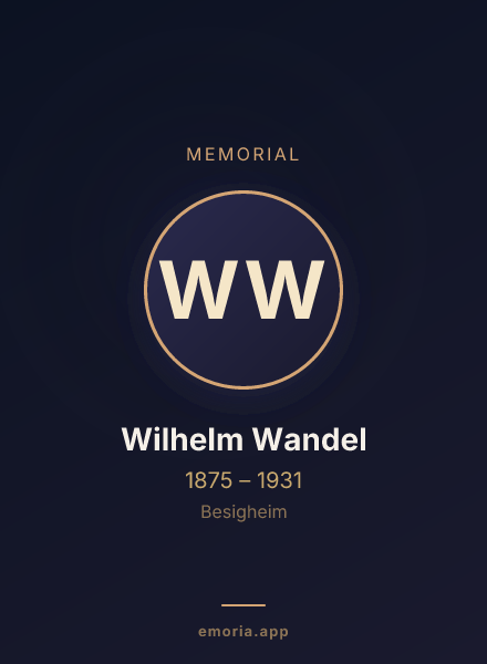 Memorial portrait of Wilhelm Wandel