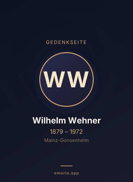Gedenkportrait von Wilhelm Wehner
