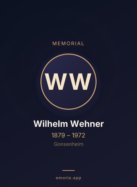 Memorial portrait of Wilhelm Wehner
