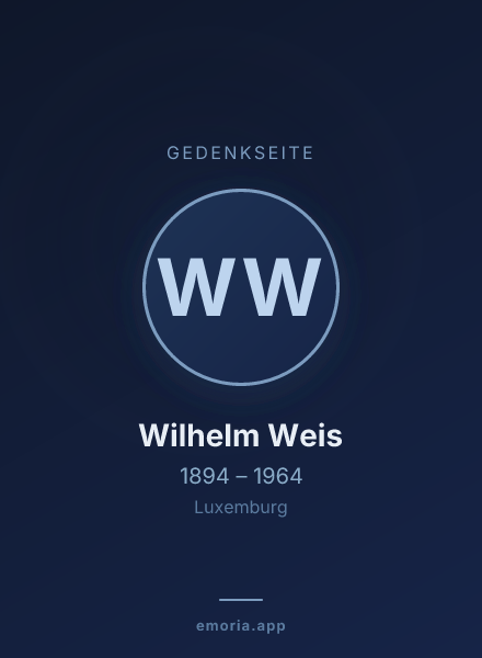 Gedenkportrait von Wilhelm Weis