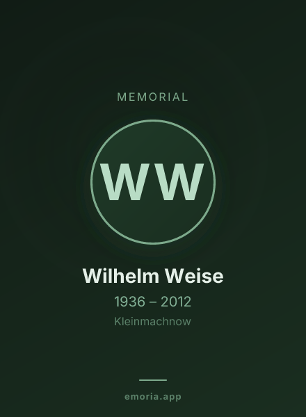Memorial portrait of Wilhelm Weise