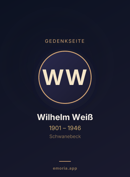 Gedenkportrait von Wilhelm Weiß