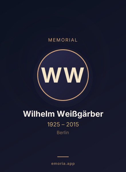 Memorial portrait of Wilhelm Weißgärber