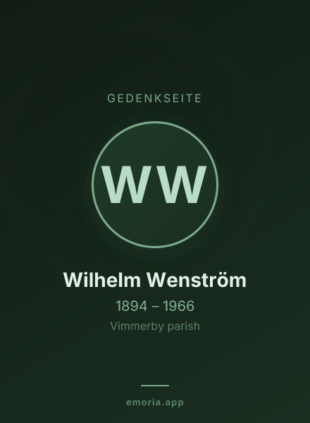 Gedenkportrait von Wilhelm Wenström