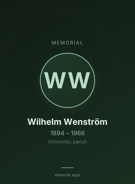 Memorial portrait of Wilhelm Wenström