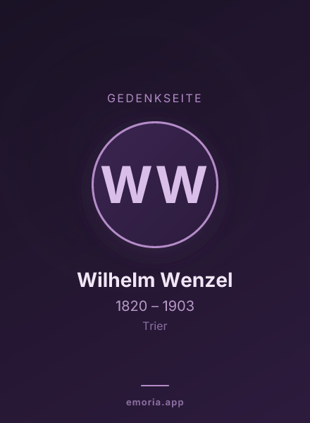 Gedenkportrait von Wilhelm Wenzel