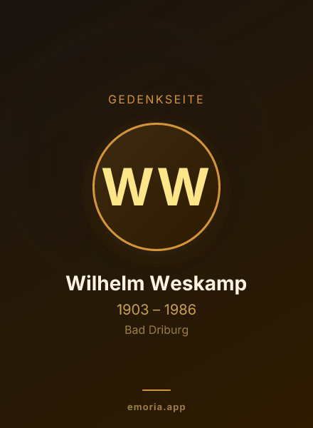 Gedenkportrait von Wilhelm Weskamp