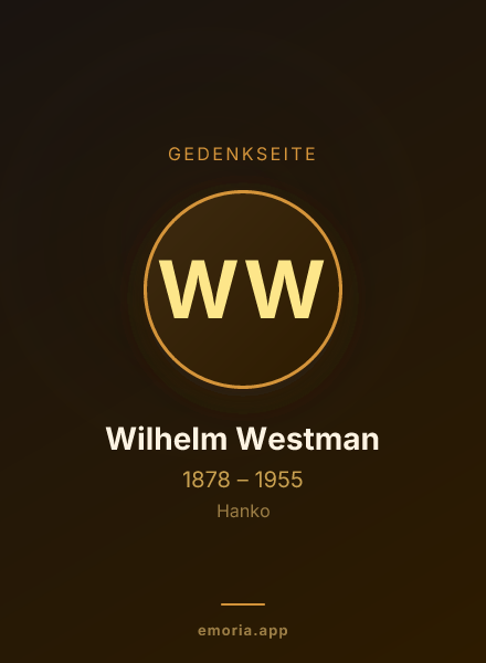 Gedenkportrait von Wilhelm Westman