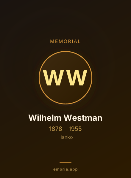 Memorial portrait of Wilhelm Westman