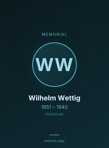 Memorial portrait of Wilhelm Wettig