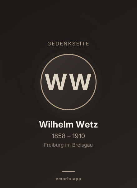 Gedenkportrait von Wilhelm Wetz