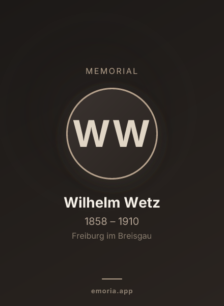 Memorial portrait of Wilhelm Wetz
