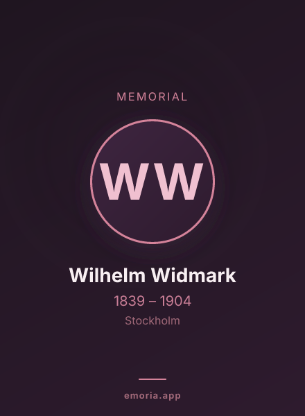 Memorial portrait of Wilhelm Widmark