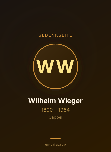 Gedenkportrait von Wilhelm Wieger