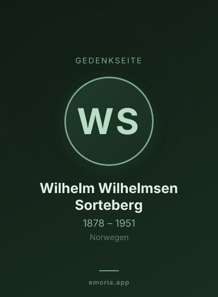 Gedenkportrait von Wilhelm Wilhelmsen Sorteberg