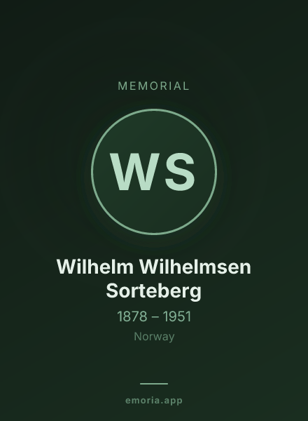 Memorial portrait of Wilhelm Wilhelmsen Sorteberg