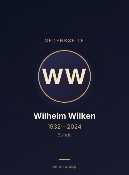 Gedenkportrait von Wilhelm Wilken