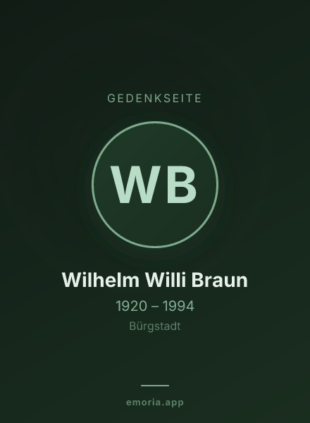 Gedenkportrait von Wilhelm Willi Braun