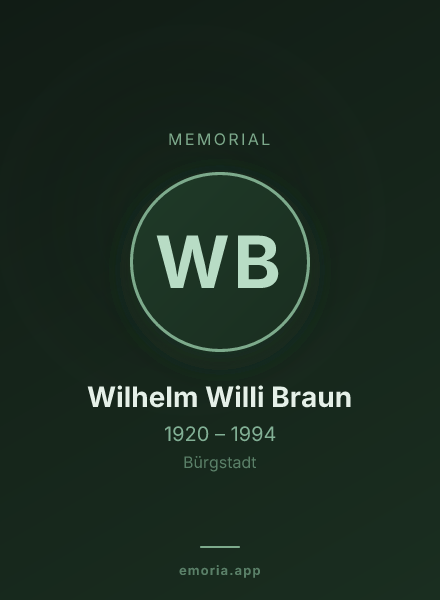 Memorial portrait of Wilhelm Willi Braun