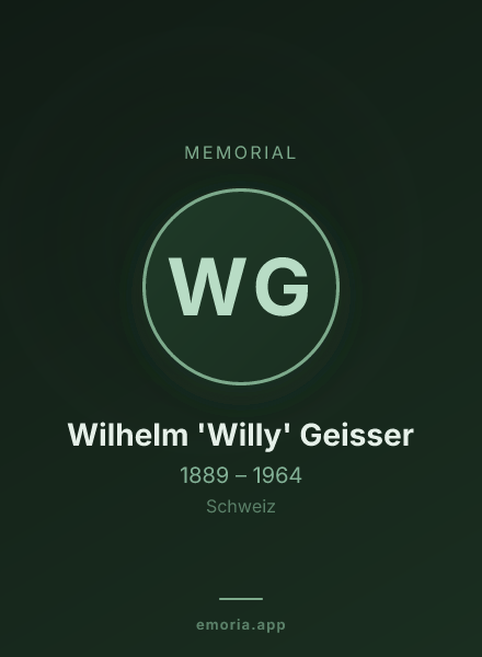 Memorial portrait of Wilhelm 'Willy' Geisser