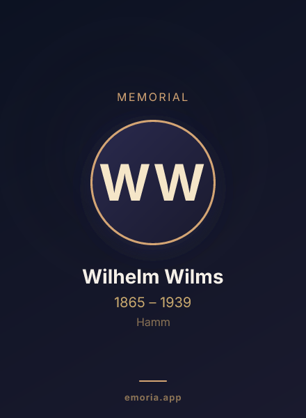 Memorial portrait of Wilhelm Wilms