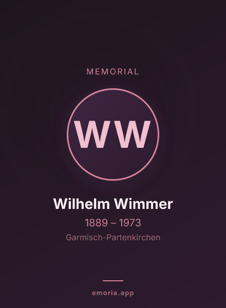 Memorial portrait of Wilhelm Wimmer