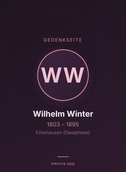 Gedenkportrait von Wilhelm Winter