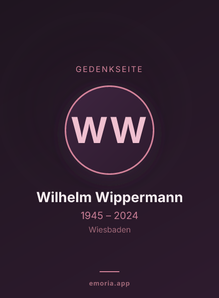 Gedenkportrait von Wilhelm Wippermann