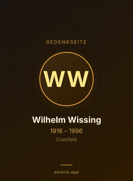 Gedenkportrait von Wilhelm Wissing