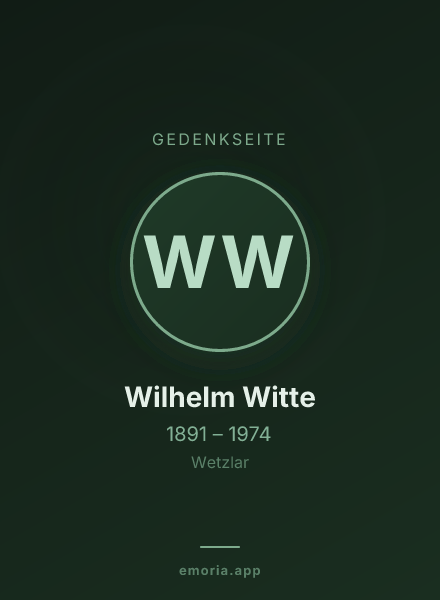 Gedenkportrait von Wilhelm Witte