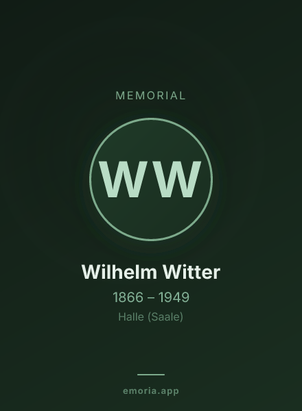 Memorial portrait of Wilhelm Witter