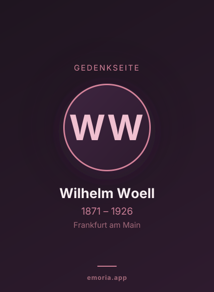 Gedenkportrait von Wilhelm Woell