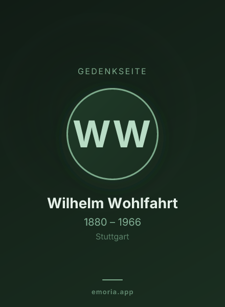 Gedenkportrait von Wilhelm Wohlfahrt