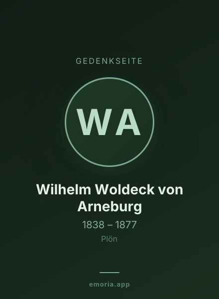 Gedenkportrait von Wilhelm Woldeck von Arneburg