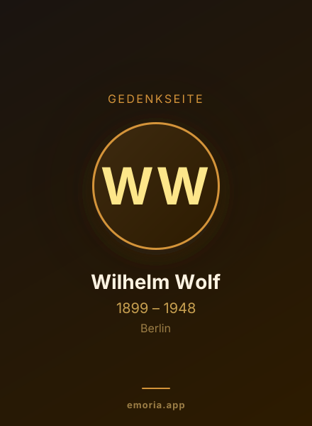 Gedenkportrait von Wilhelm Wolf
