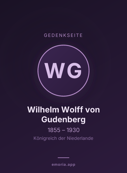 Gedenkportrait von Wilhelm Wolff von Gudenberg