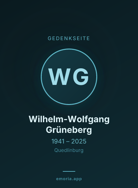 Gedenkportrait von Wilhelm-Wolfgang Grüneberg
