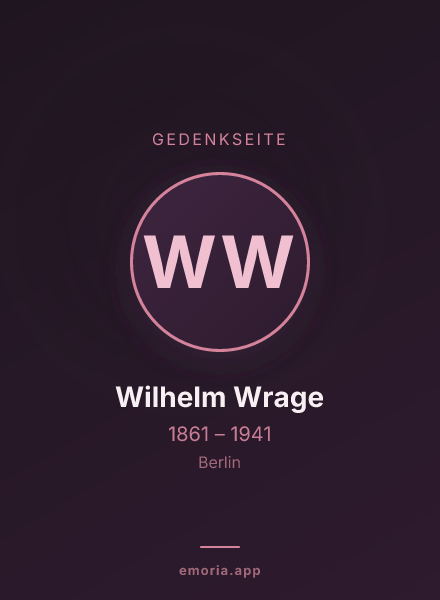 Gedenkportrait von Wilhelm Wrage