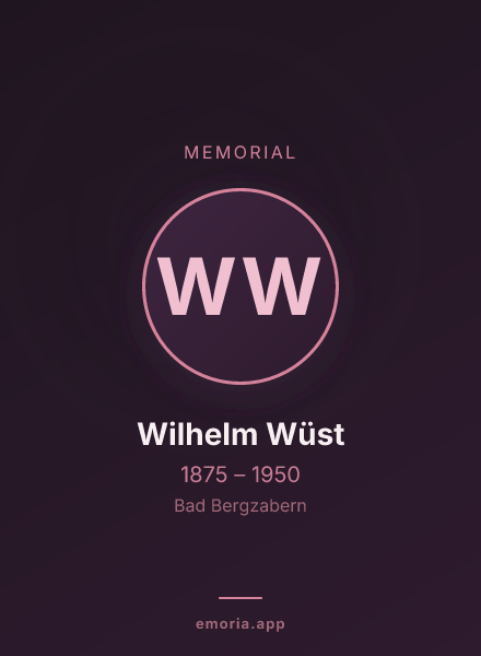 Memorial portrait of Wilhelm Wüst