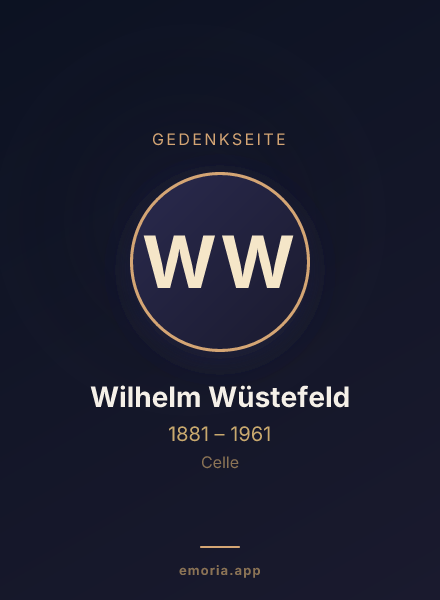 Gedenkportrait von Wilhelm Wüstefeld