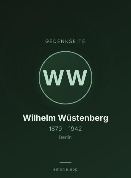 Gedenkportrait von Wilhelm Wüstenberg