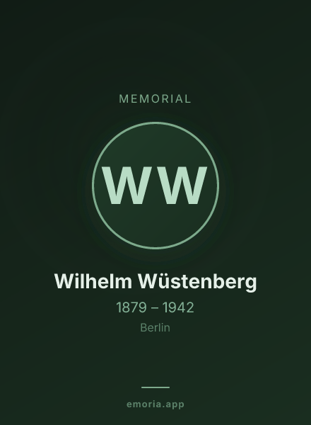 Memorial portrait of Wilhelm Wüstenberg