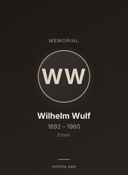 Memorial portrait of Wilhelm Wulf