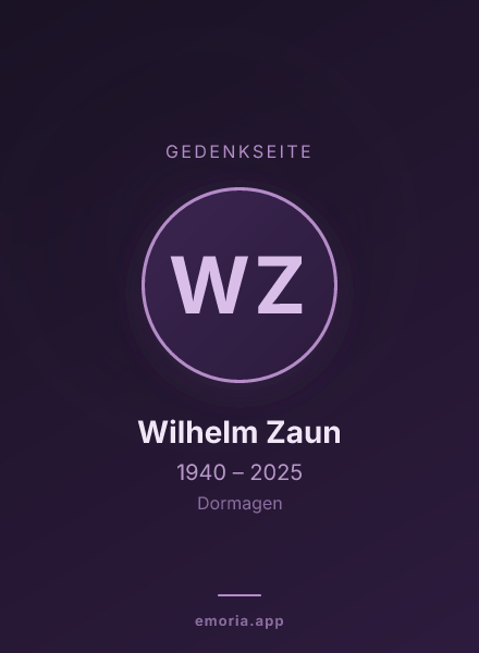 Gedenkportrait von Wilhelm Zaun