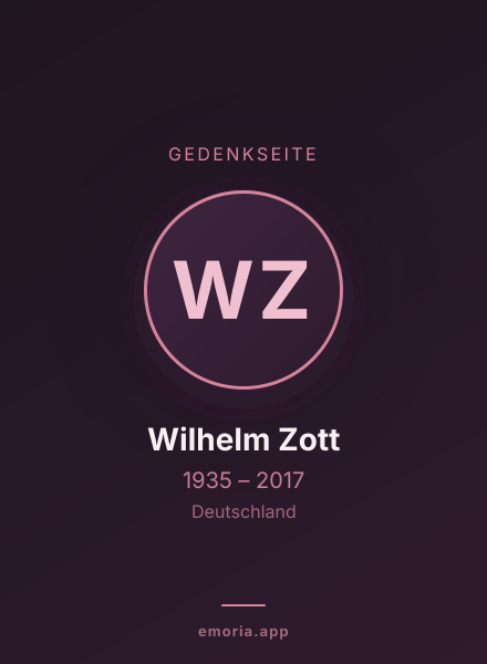 Gedenkportrait von Wilhelm Zott