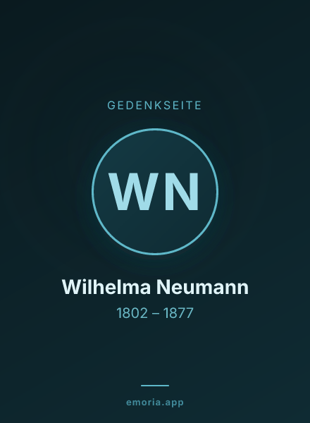 Gedenkportrait von Wilhelma Neumann