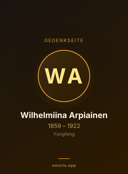 Gedenkportrait von Wilhelmiina Arpiainen