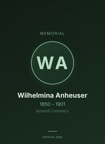 Memorial portrait of Wilhelmina Anheuser